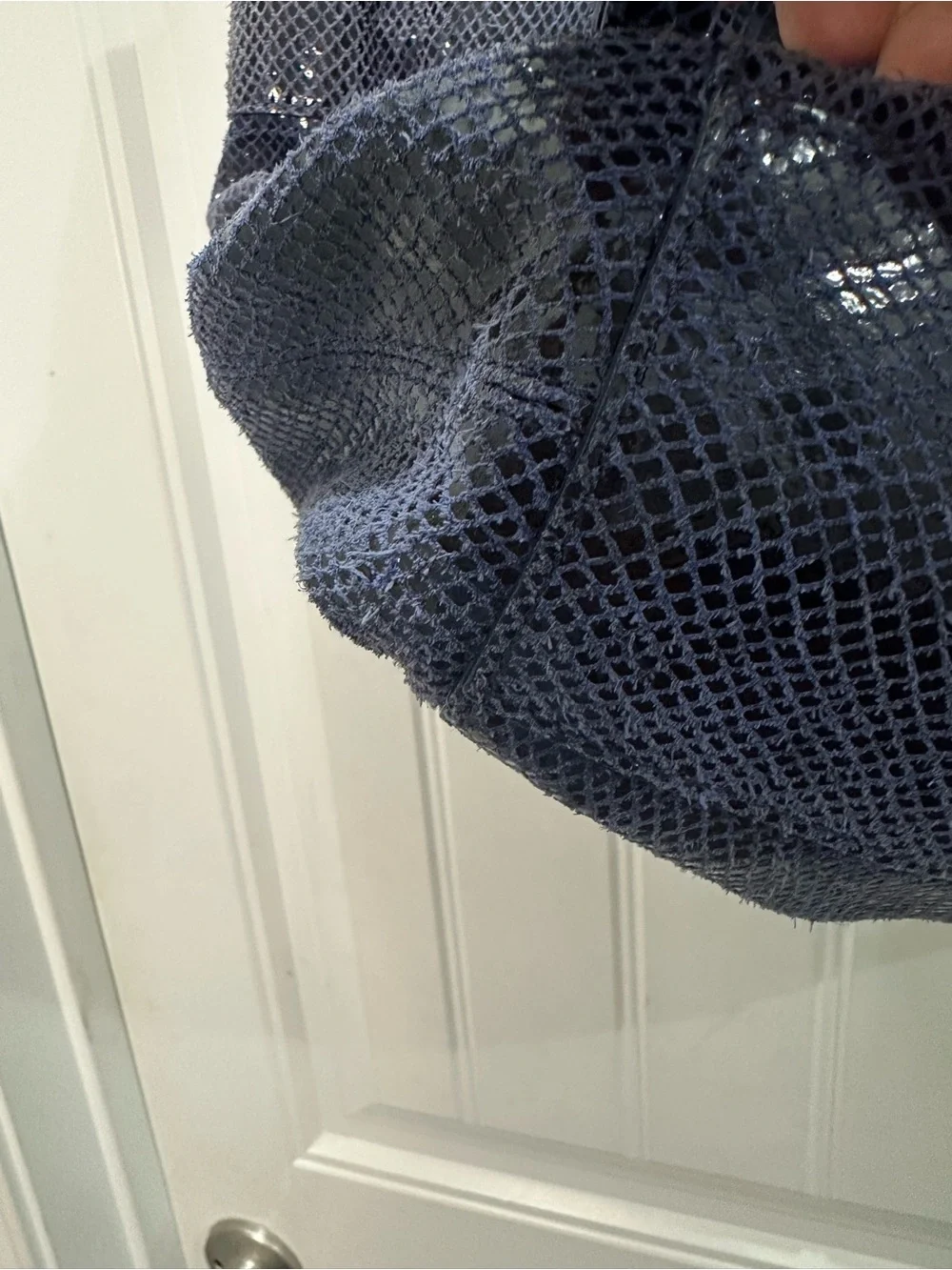 Cole Haan blue snakeskin hobo  Tote with Tassel Accent